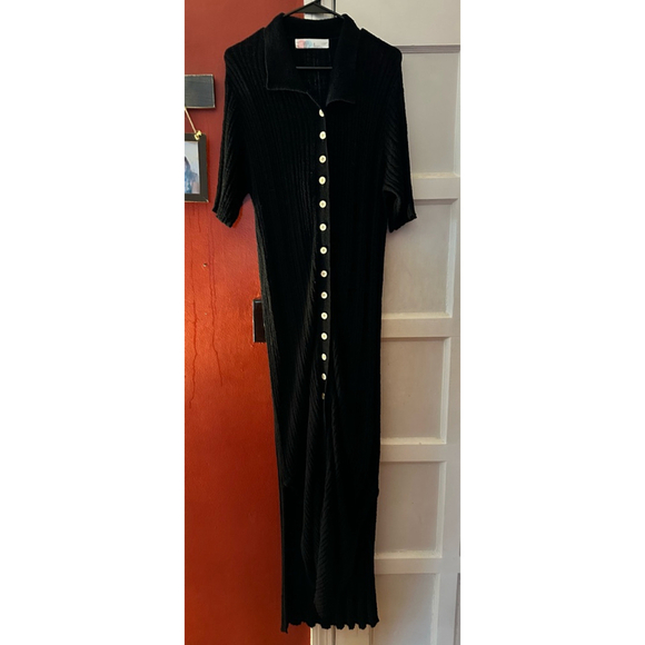 Free People Riding Waves Midi Sweater, Black Medium - Picture 5 of 13